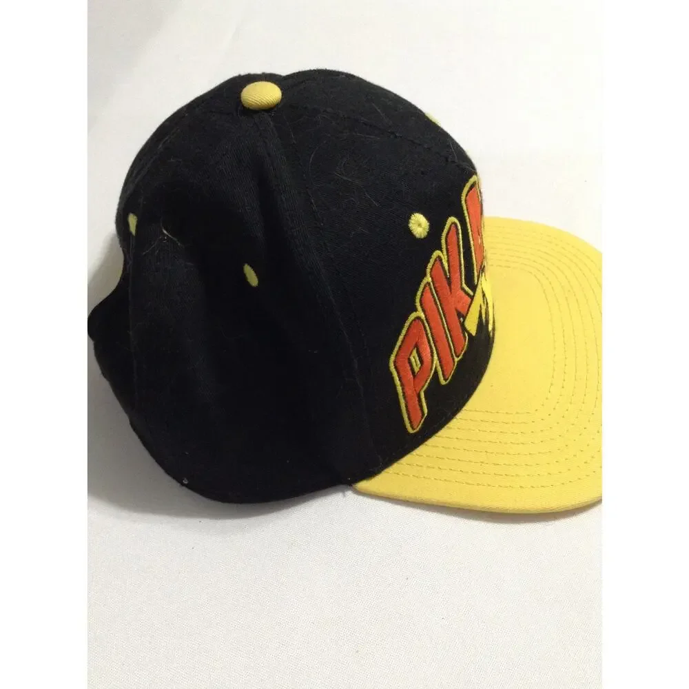 Pokemon Pikachu Snapback Hat Black Yellow Embroidered Cap 2016 Nintendo OSFM